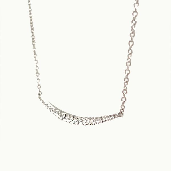 18K White Gold Diamond Bar Pendant Necklace Image 2 Minor Jewelry Inc. Nashville, TN