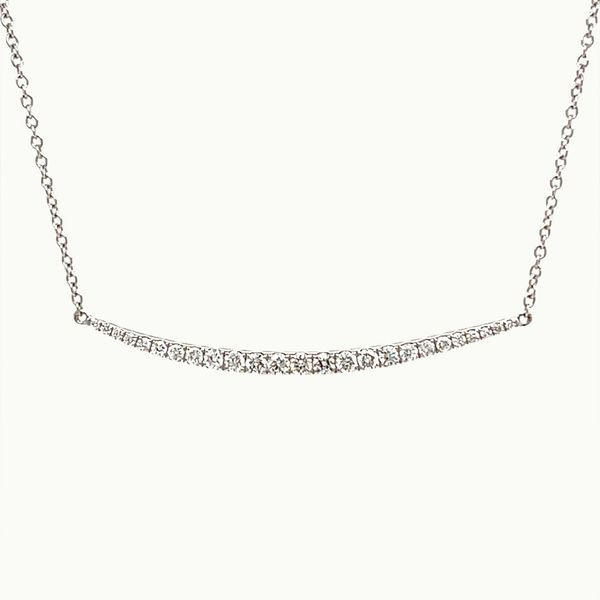 18K White Gold Diamond Bar Pendant Necklace Minor Jewelry Inc. Nashville, TN