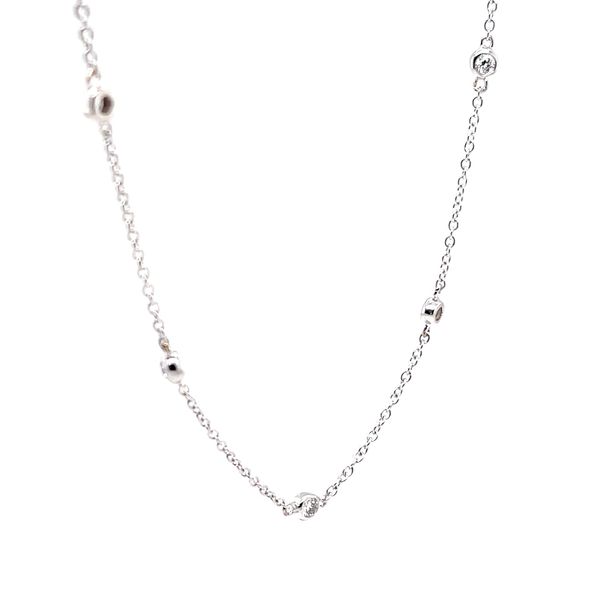 18K White Gold Diamond Station Necklace Image 3 Minor Jewelry Inc. Nashville, TN