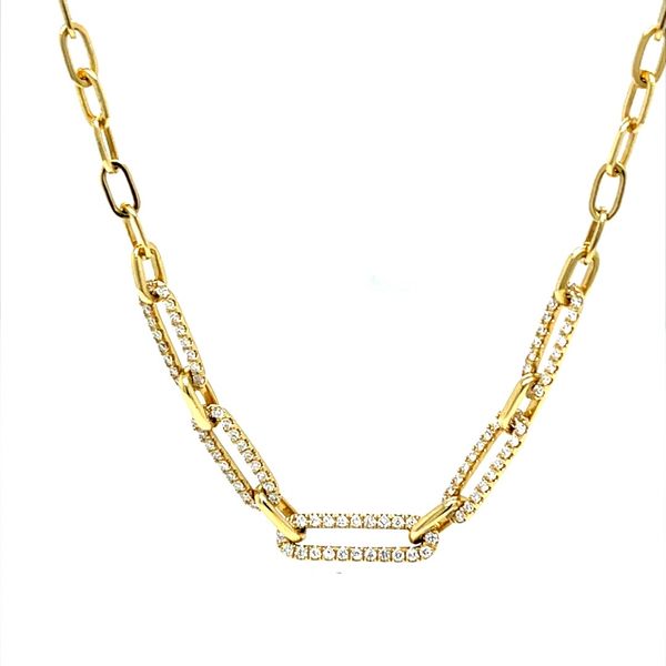 18K Yellow Gold Diamond Paperclip Necklace Minor Jewelry Inc. Nashville, TN