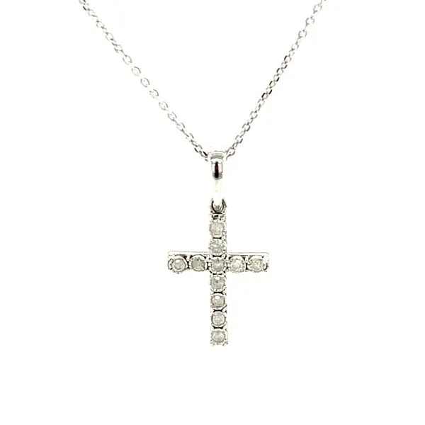14K White Gold and Diamond Cross Pendant on 18 Inch White Gold Chain Minor Jewelry Inc. Nashville, TN