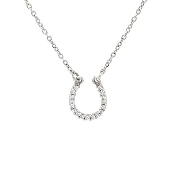 14K White Gold Diamond Horseshoe Pendant Necklace Minor Jewelry Inc. Nashville, TN