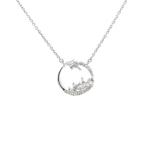 14K White Gold Mined Diamond Circle Necklace Minor Jewelry Inc. Nashville, TN