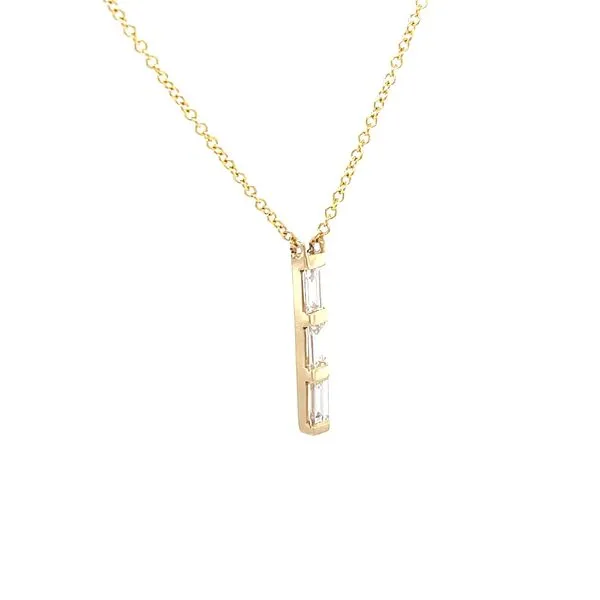 14KY Diamond Bar Pendant Necklace