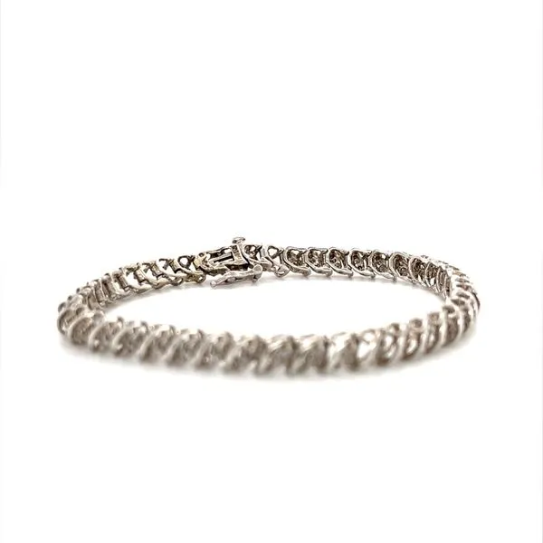14K White Gold Bracelet With Diamonds