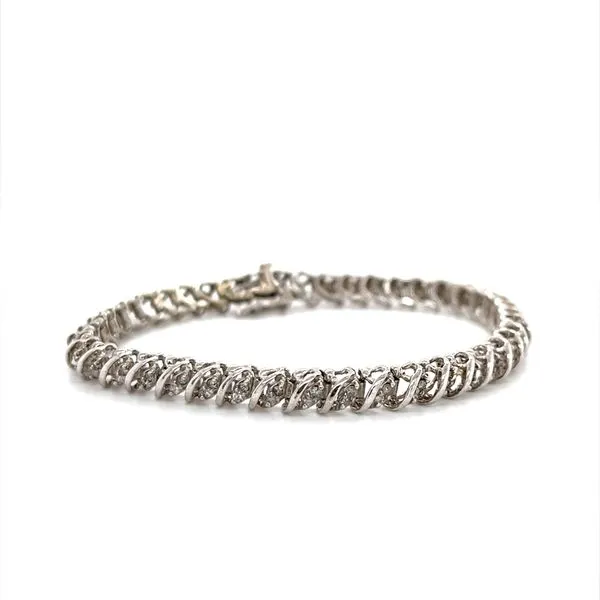 14K White Gold Bracelet With Diamonds