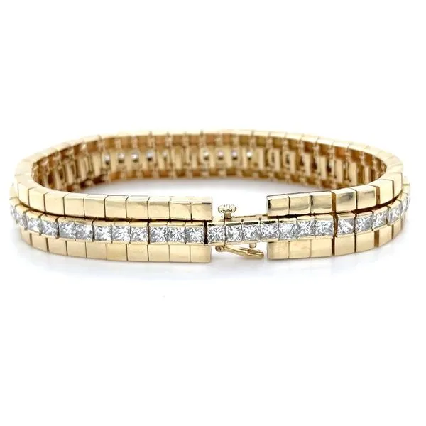 14K Yellow Gold 9cttw Mined Diamond Tennis Bracelet with Detatchable Jacket Image 3 Minor Jewelry Inc. Nashville, TN