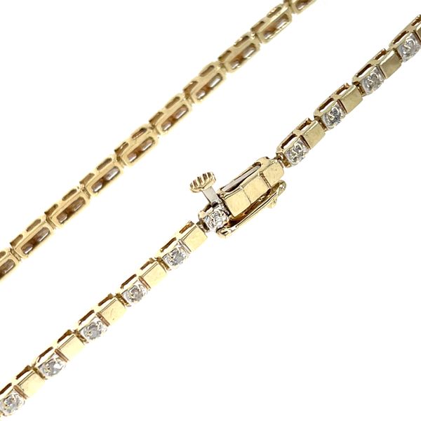 10K Yellow Gold Estate Mined Diamond Tennis or Line Style Bracelet Image 2 Minor Jewelry Inc. Nashville, TN