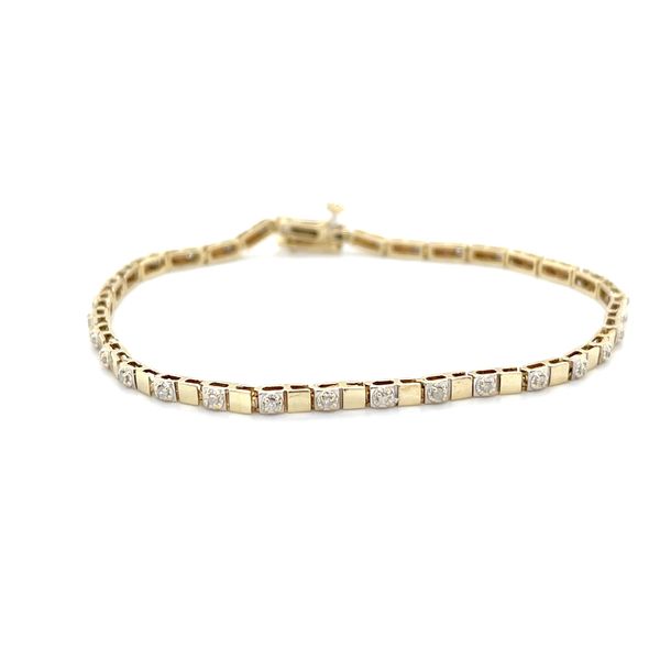 10K Yellow Gold Estate Mined Diamond Tennis or Line Style Bracelet Image 3 Minor Jewelry Inc. Nashville, TN