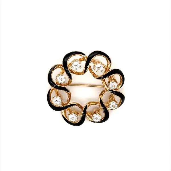 14K Yellow Gold Estate White Topaz Infinity Loop Brooch Image 2 Minor Jewelry Inc. Nashville, TN