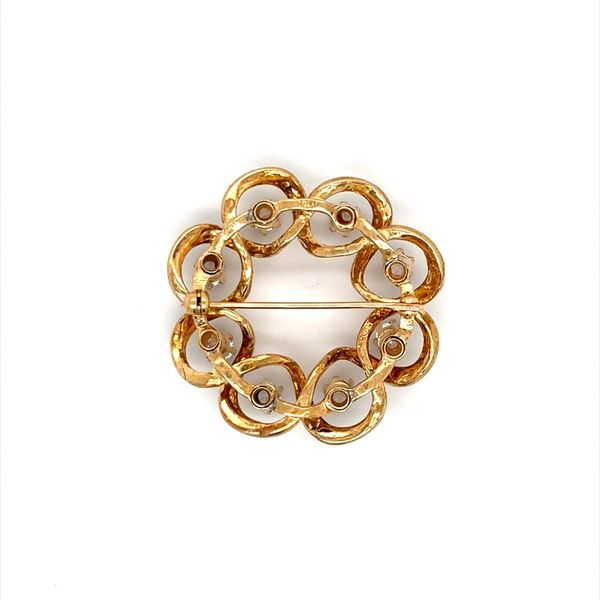 14K Yellow Gold Estate White Topaz Infinity Loop Brooch Image 3 Minor Jewelry Inc. Nashville, TN