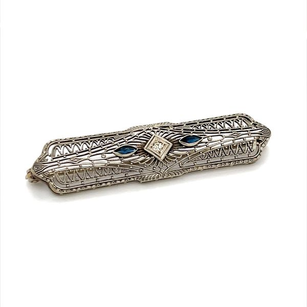 10K White Gold Sapphire and Diamond Pin Minor Jewelry Inc. Nashville, TN