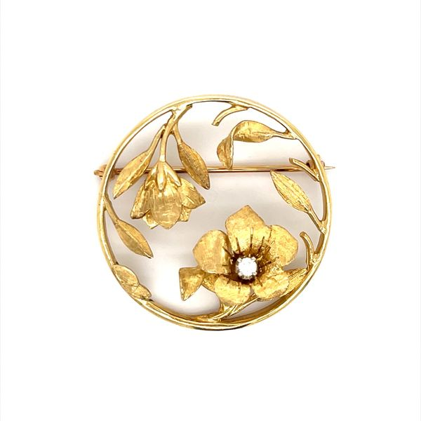 14K Yellow Gold Diamond Flower Pin Minor Jewelry Inc. Nashville, TN