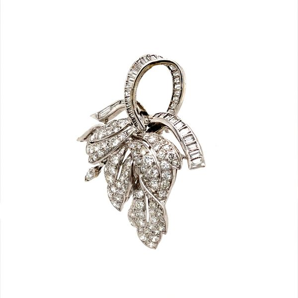 14K White Gold Diamond Leaf Design Pin Image 2 Minor Jewelry Inc. Nashville, TN