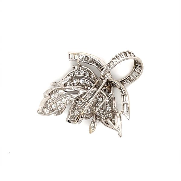 14K White Gold Diamond Leaf Design Pin Image 3 Minor Jewelry Inc. Nashville, TN