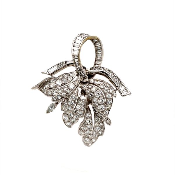 14K White Gold Diamond Leaf Design Pin Minor Jewelry Inc. Nashville, TN