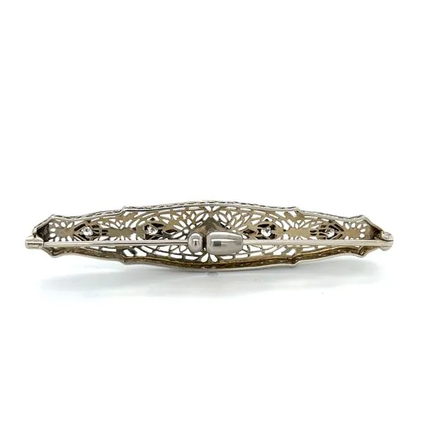 14K White Gold Estate Diamond Bar Pin Image 4 Minor Jewelry Inc. Nashville, TN