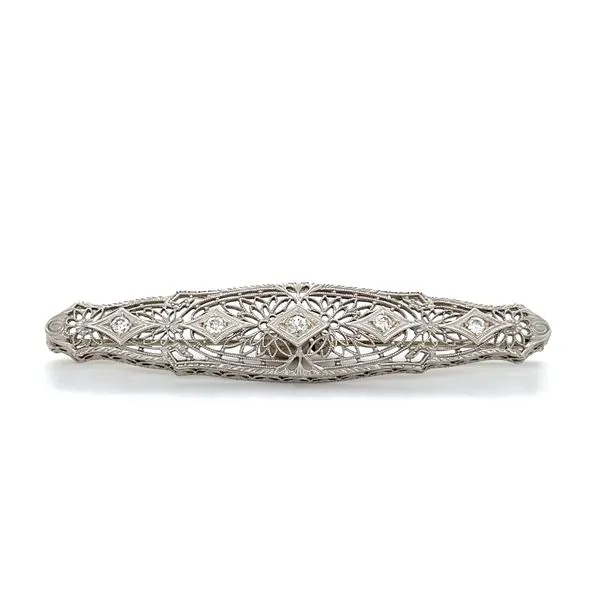 14K White Gold Estate Diamond Bar Pin Minor Jewelry Inc. Nashville, TN