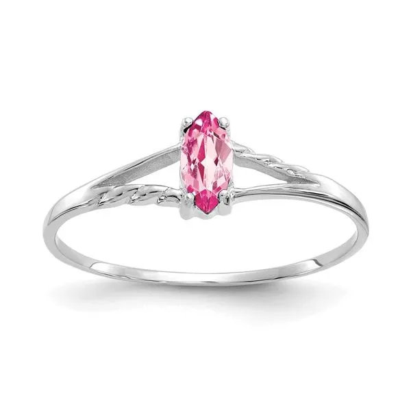 10K White Gold Pink Tourmaline Ring