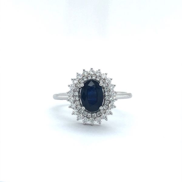 14K White Gold Estate Sapphire and Diamond Ring Minor Jewelry Inc. Nashville, TN