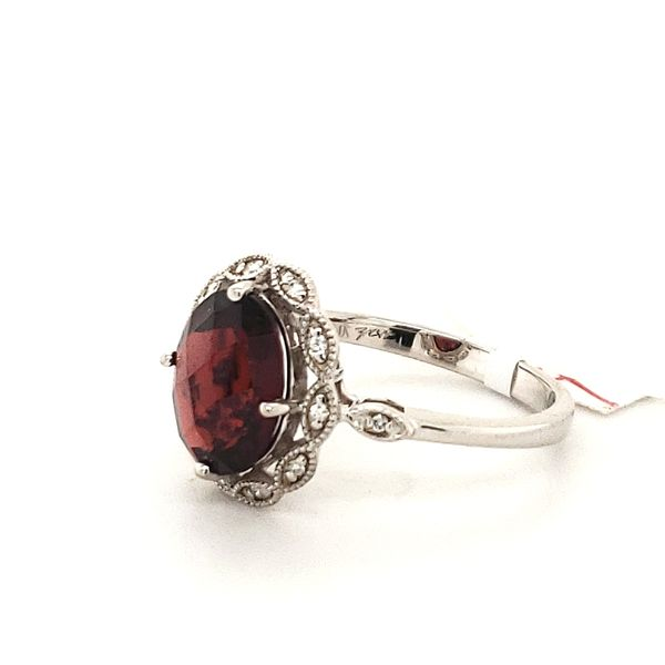 14K White Gold Garnet and Diamond Ring Image 2 Minor Jewelry Inc. Nashville, TN