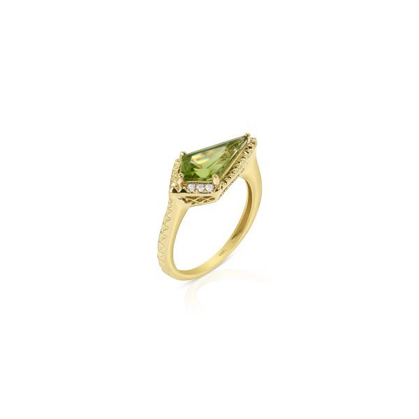 14K Yellow Gold Peridot and Diamond Ring Image 2 Minor Jewelry Inc. Nashville, TN