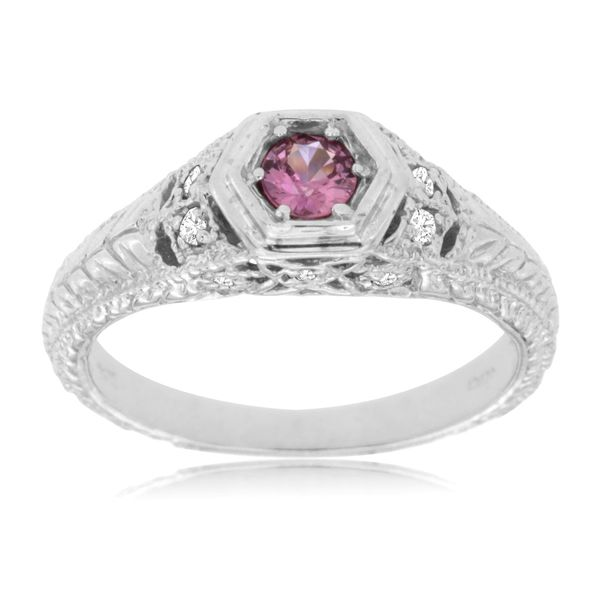 14K White Gold Pink Sapphire and Diamond Engagement Ring Minor Jewelry Inc. Nashville, TN