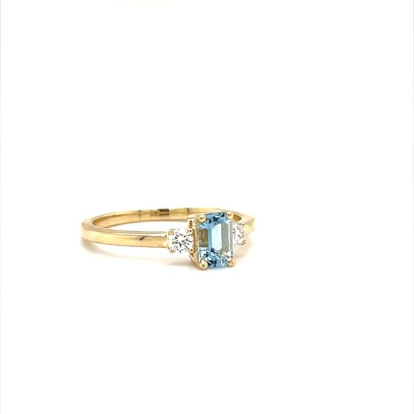 14K Yellow Gold Aquamarines and Diamond Fashion Ring Image 2 Minor Jewelry Inc. Nashville, TN