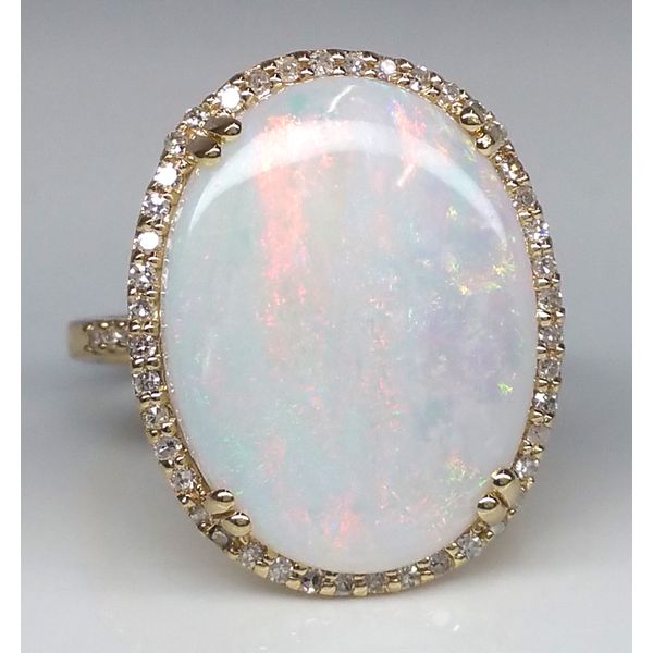 14K Yellow Gold Opal and Diamond Ring Image 4 Minor Jewelry Inc. Nashville, TN