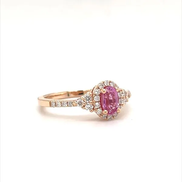 14K Rose Gold Pink Sapphire and Diamond Fashion Ring Image 2 Minor Jewelry Inc. Nashville, TN