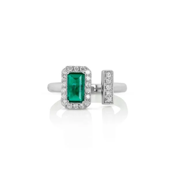 18K White Gold Emerald and Diamond Ring Minor Jewelry Inc. Nashville, TN