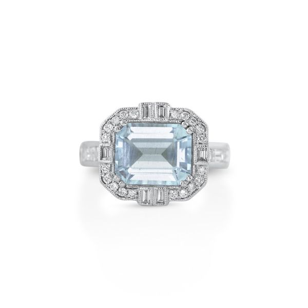 18K White Gold Auquamarines and Diamond Fashion Ring Minor Jewelry Inc. Nashville, TN
