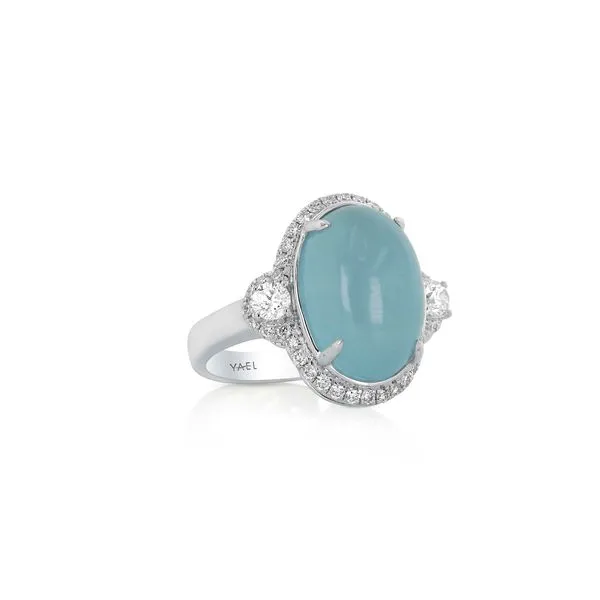 18K  White Gold Aquamarine and Diamond Ring