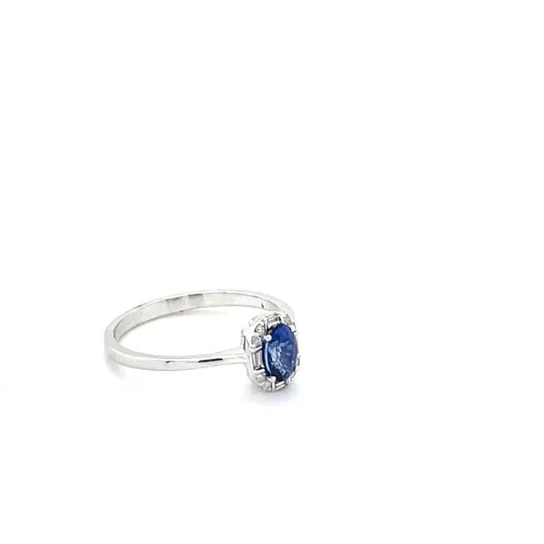 14K White Gold Sapphire and Diamond Ring