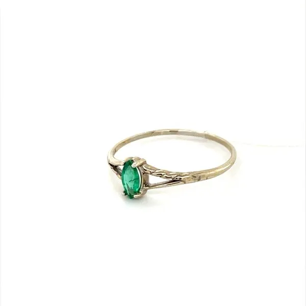 10K White Gold Emerald Ring