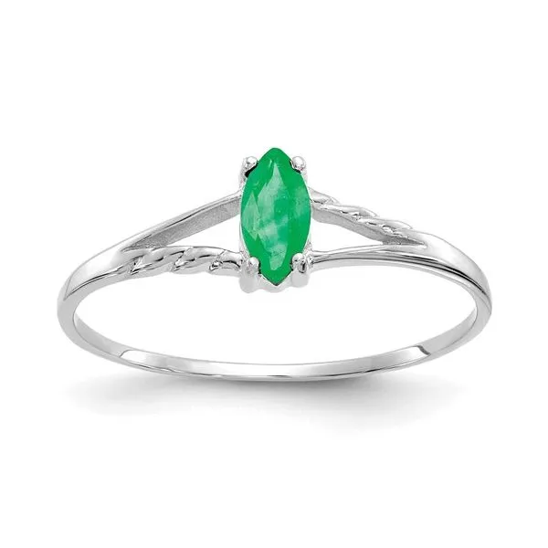 10K White Gold Emerald Ring