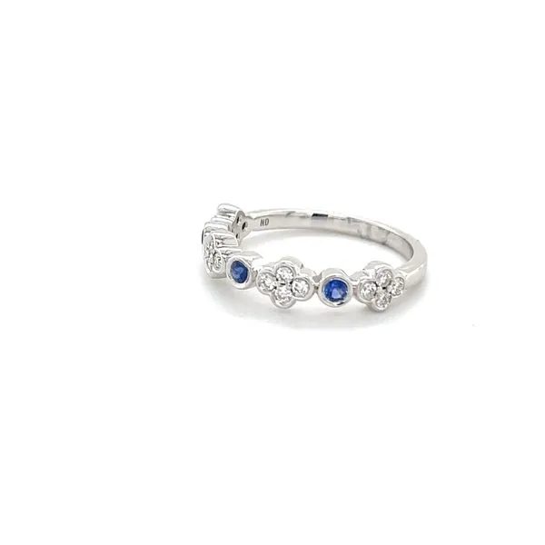 14K White Gold Diamond And Sapphire Band Image 3 Minor Jewelry Inc. Nashville, TN