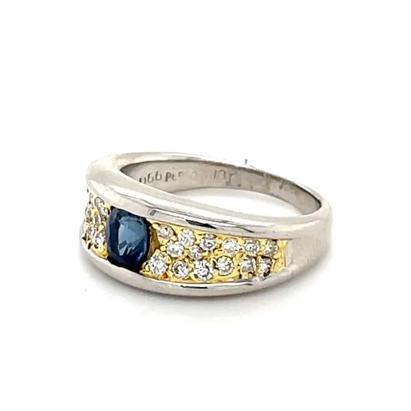Platinum Sapphire and Diamond Ring Image 2 Minor Jewelry Inc. Nashville, TN
