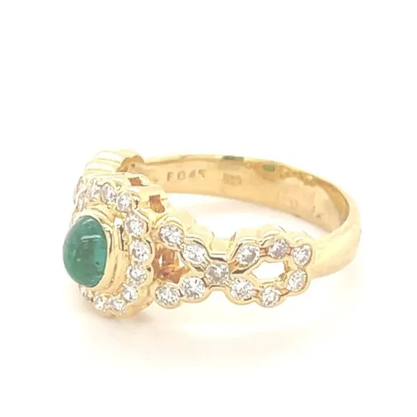 18K Yellow Gold Emerald and Diamond Ring Image 2 Minor Jewelry Inc. Nashville, TN