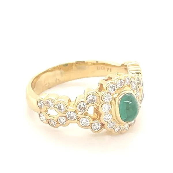 18K Yellow Gold Emerald and Diamond Ring Image 3 Minor Jewelry Inc. Nashville, TN
