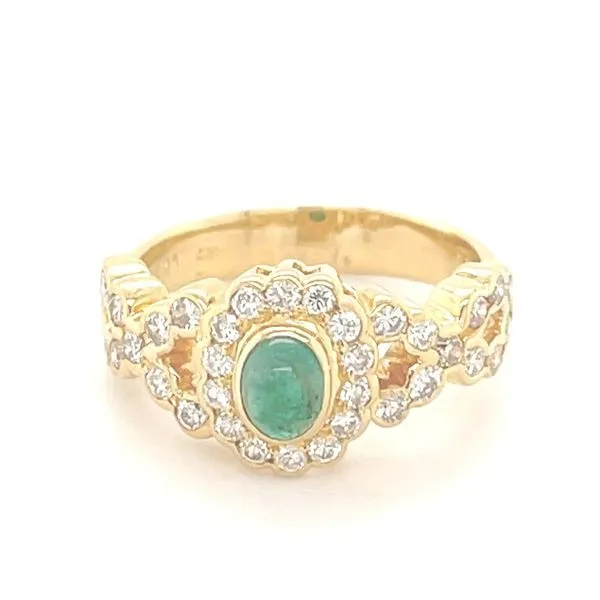 18K Yellow Gold Emerald and Diamond Ring Minor Jewelry Inc. Nashville, TN