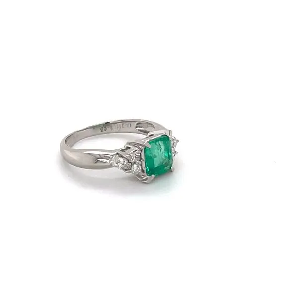 Platinum Ladies Emerald and Diamond Ring Image 2 Minor Jewelry Inc. Nashville, TN