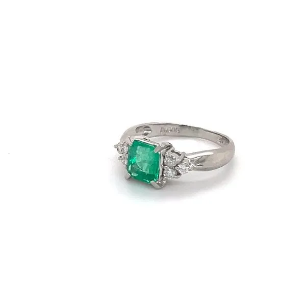 Platinum Ladies Emerald and Diamond Ring Image 3 Minor Jewelry Inc. Nashville, TN