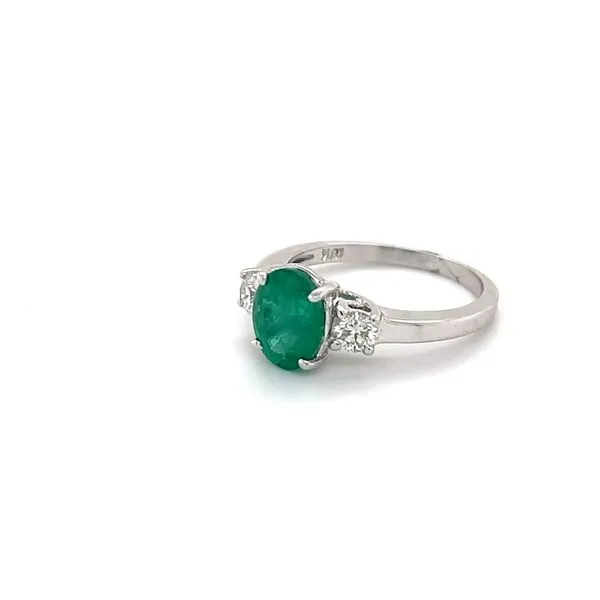18K White Gold Ladies Emerald and Diamond Ring Image 3 Minor Jewelry Inc. Nashville, TN