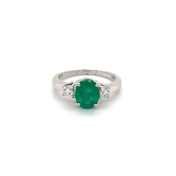 18K White Gold Ladies Emerald and Diamond Ring Minor Jewelry Inc. Nashville, TN