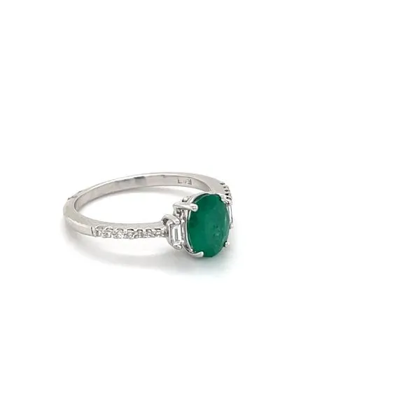 14K White Gold Emerald and Diamond Ring Image 2 Minor Jewelry Inc. Nashville, TN