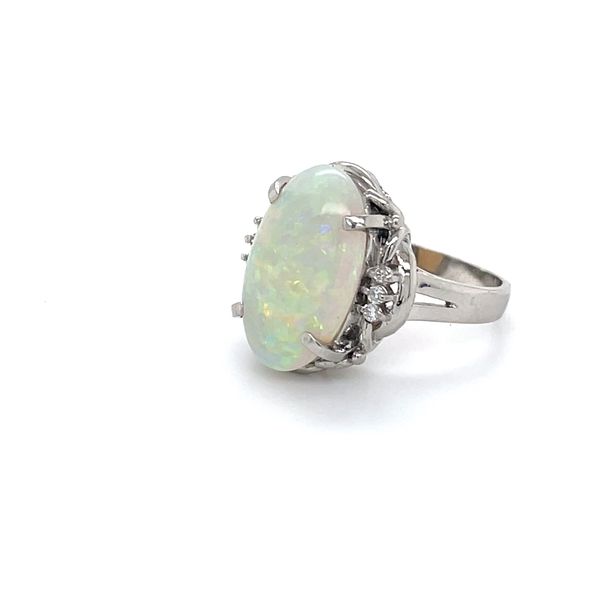 Ladies Platinum Opal and Diamond Ring Image 4 Minor Jewelry Inc. Nashville, TN