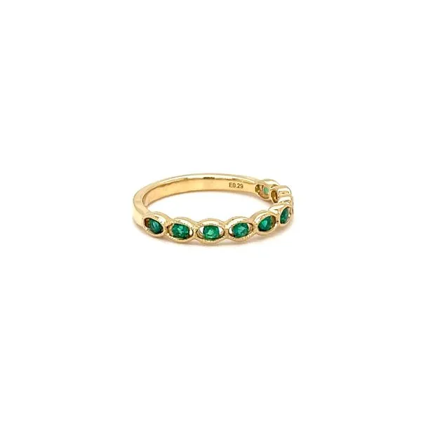 18K Yellow Gold Mined Emerald Wedding Band Image 3 Minor Jewelry Inc. Nashville, TN