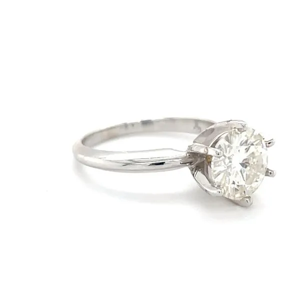 14K White Gold Solitaire Moissanite Engagement Ring Image 3 Minor Jewelry Inc. Nashville, TN