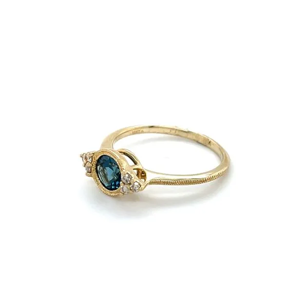 10K Yellow Gold Mined London Blue Topaz and Diamond Ring Image 2 Minor Jewelry Inc. Nashville, TN